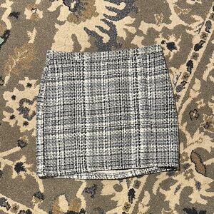 Classic Black and White Tweed Skirt